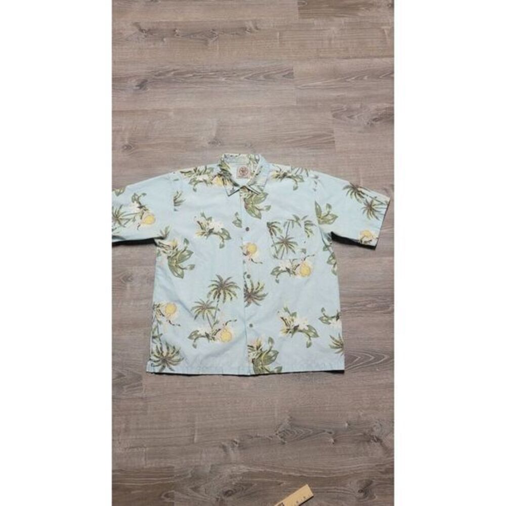 The Original Panama Jack Men's Blue Floral Short Sleeve Button Up‎ Size XL